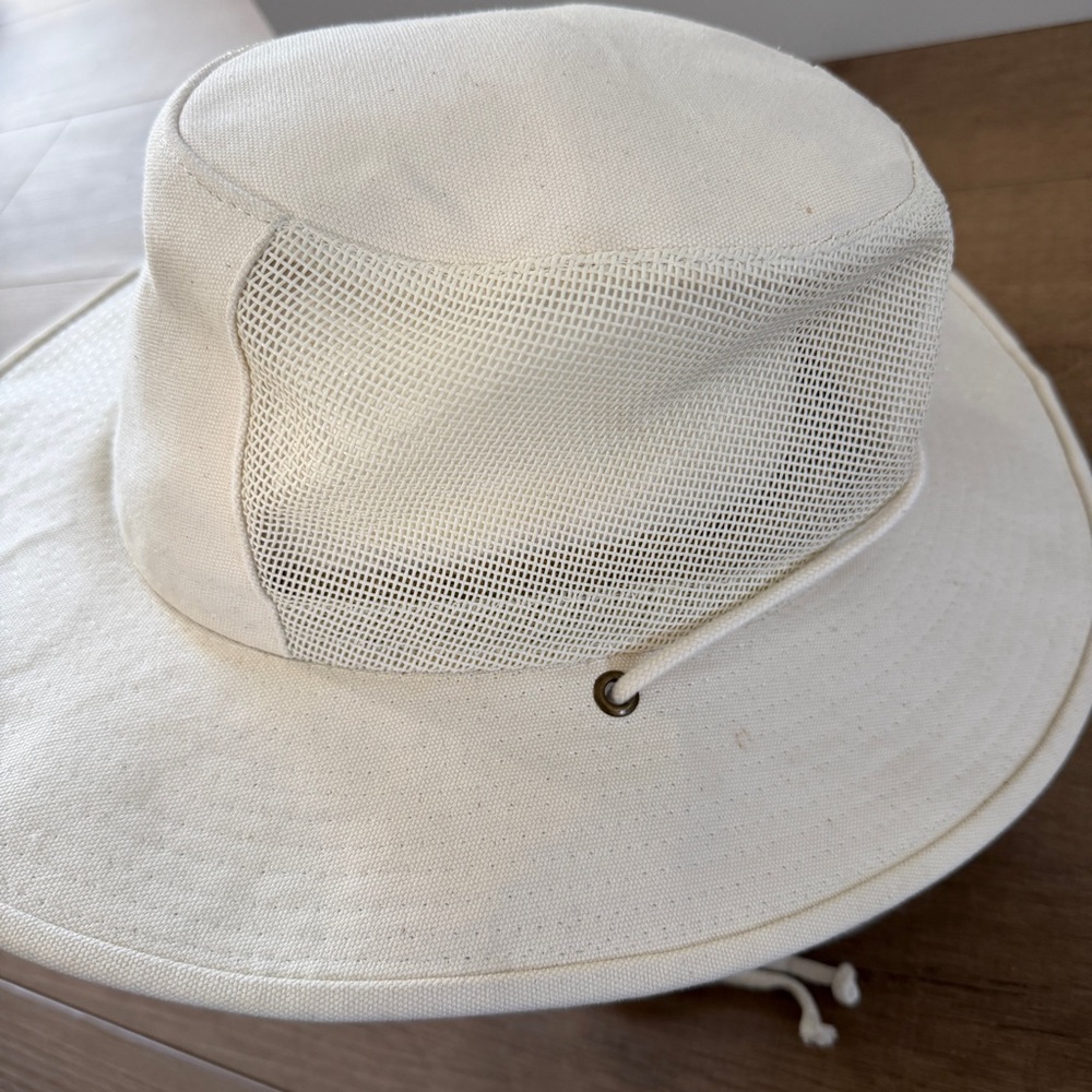 Dorfman‎ Pacific Canvas Adult Hat Floater Cream Chin Strap Outdoors Boat Fishing
